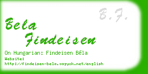 bela findeisen business card